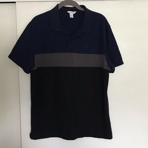 Calvin Klein Men's Polo Shirt in Navy, Gray, and Black